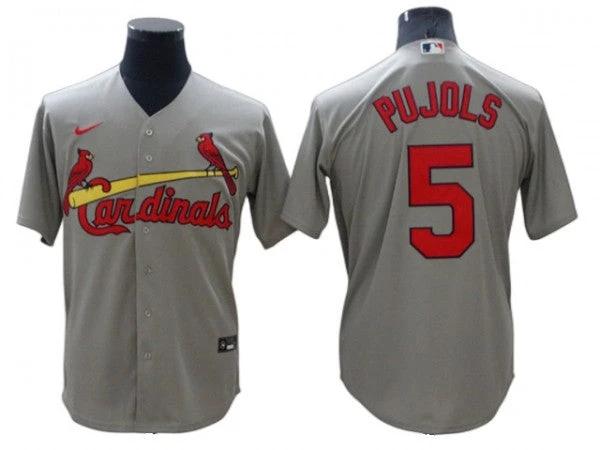 St. Louis Cardinals #5 Albert Pujols Gray Road Cool Base Jersey by My Store
