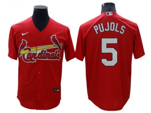 St. Louis Cardinals #5 Albert Pujols Red Cool Base Jersey by My Store