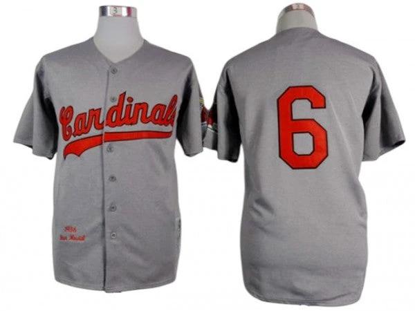 St. Louis Cardinals #6 Stan Musial Gray 1956 Throwback Jersey by My Store