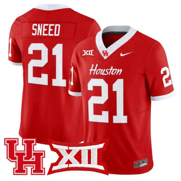 Stacy Sneed Jersey #21 Houston Cougars 2025 Vapor Limited Stitched Red by NCAA Football Jersey