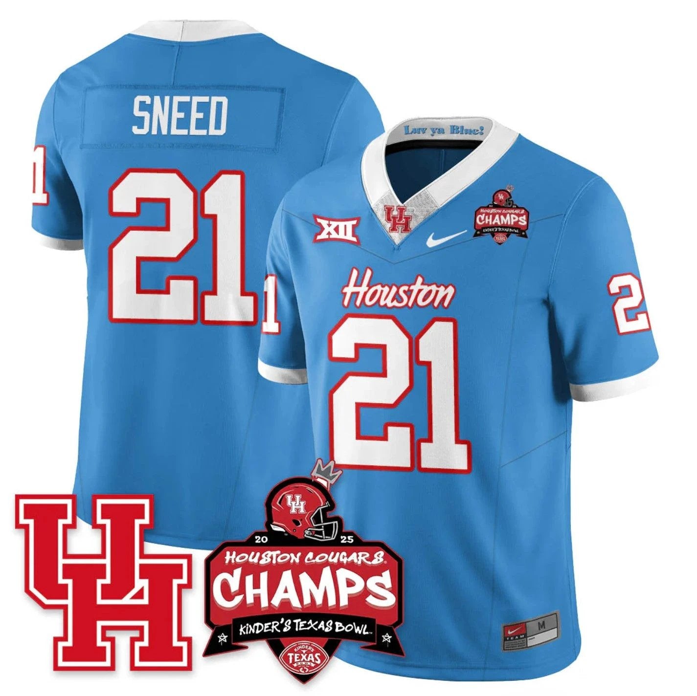 Stacy Sneed Jersey #21 Houston Cougar 2025 Texas Bowl Champions Stitched by My Store NCAA Football Jerseys