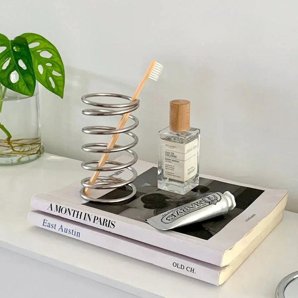 Stainless Steel Spiral Toothbrush Holder by Casa & Beyond