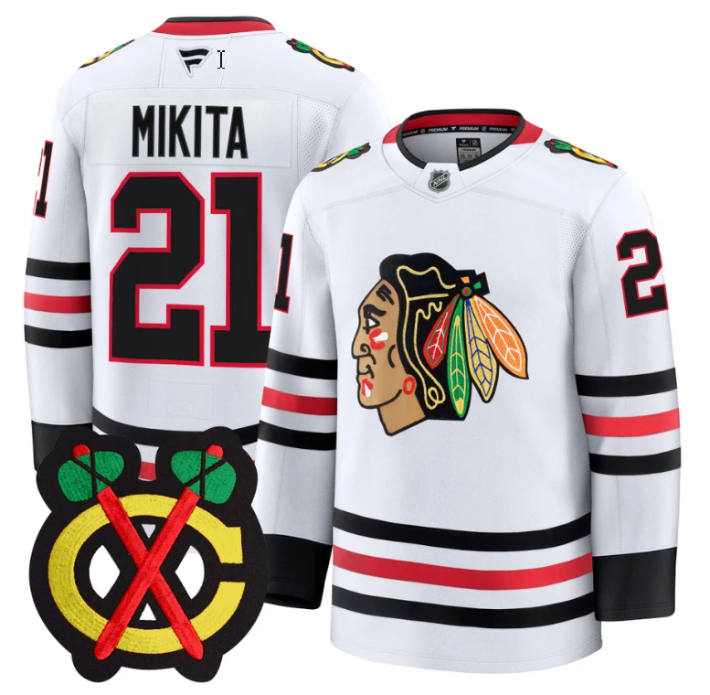 Stan Mikita Jersey #21 Chicago Blackhawks Premium All Stitched White by Hockey David