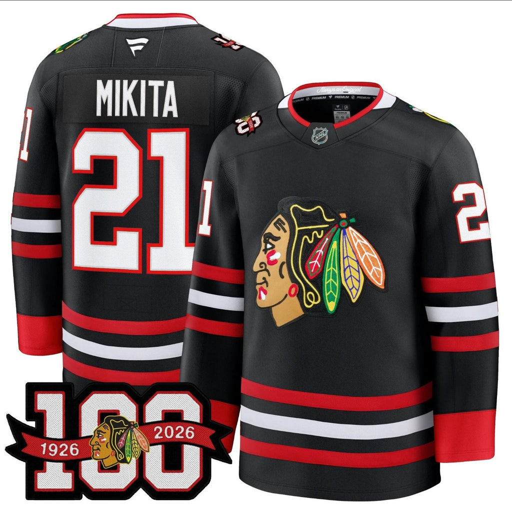 Stan Mikita Jersey #21 Chicago Blackhawks 2025-26 Premium 100th Stitched by Hockey David