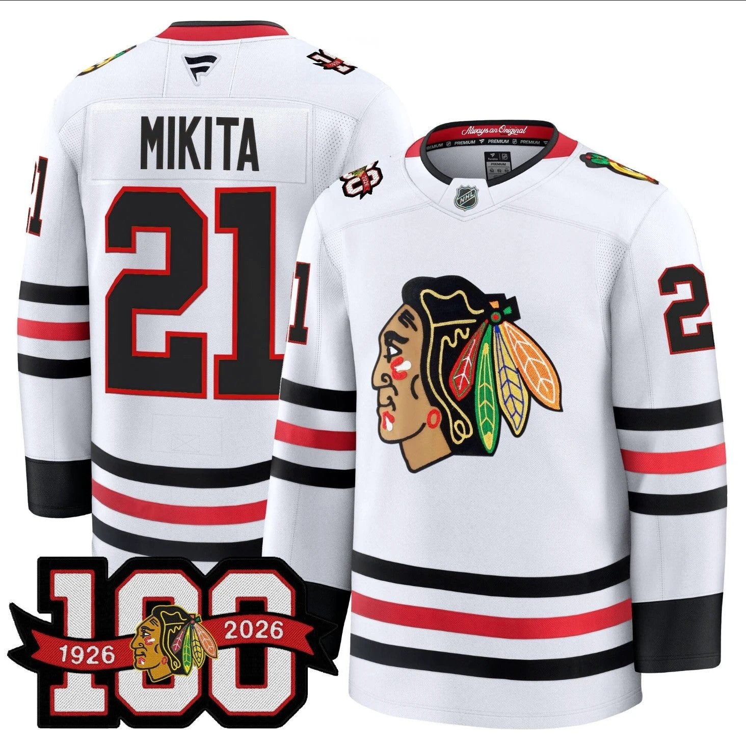 Stan Mikita Jersey #21 Chicago Blackhawks 2025-26 Premium 100th Stitched by Hockey David