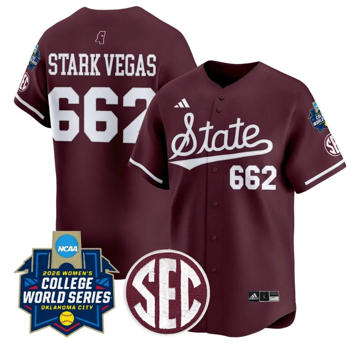 Stark Vegas Jersey #662 State Softball 2026 World Series Stitched by My Store