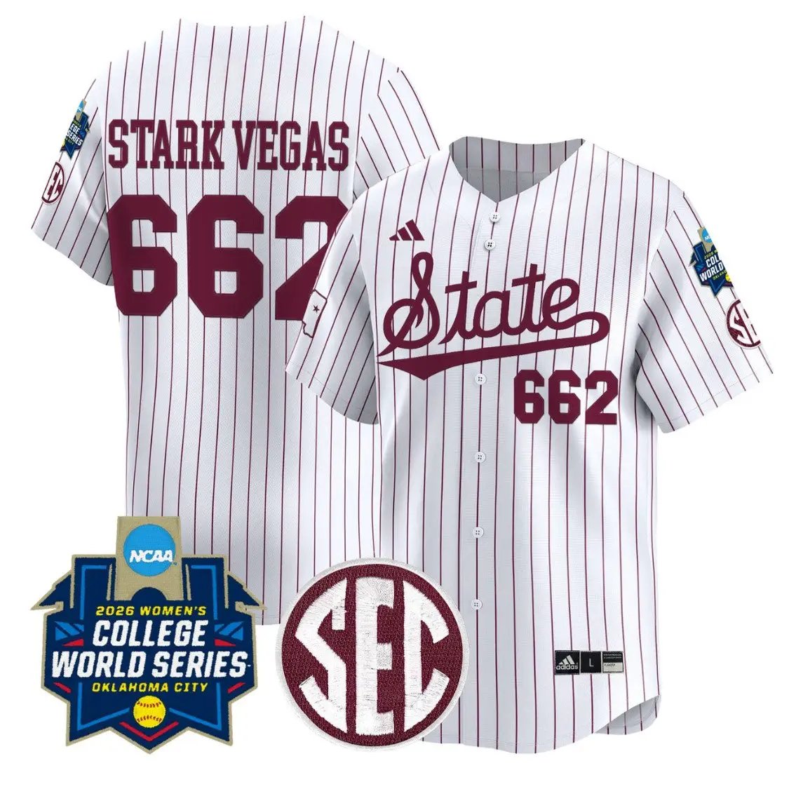 Stark Vegas Jersey #662 State Softball 2026 World Series Stitched by My Store