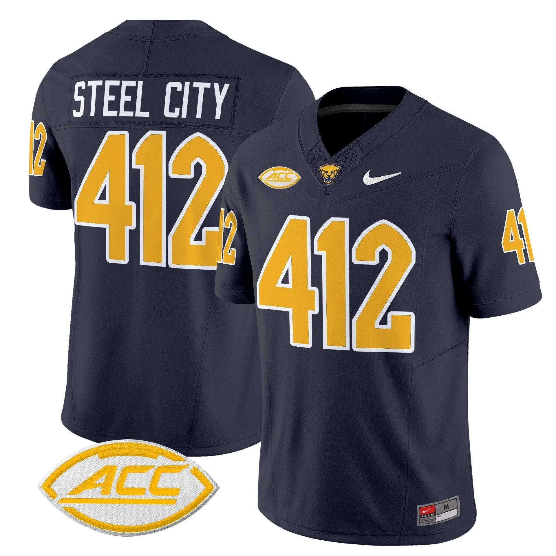 Steel City Jersey #412 Pittsburgh Panthers 2025 Limited Stitched by My Store NCAA Football Jerseys