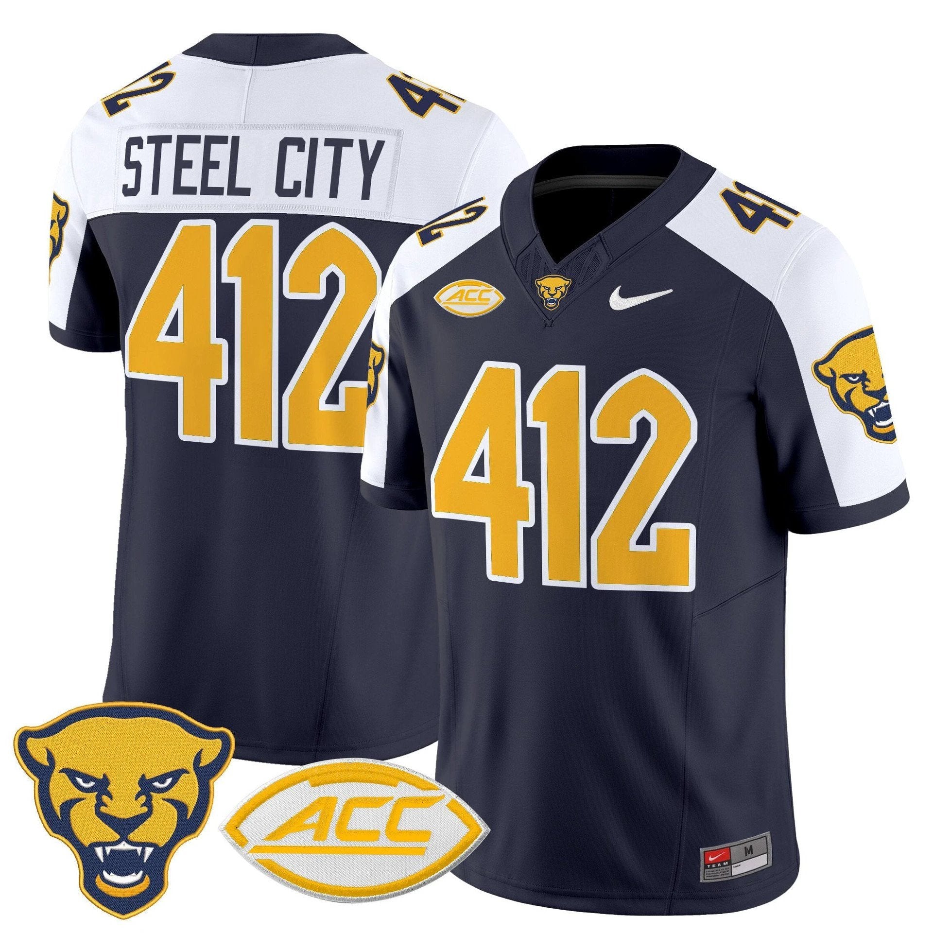 Steel City Jersey #412 Pittsburgh Panthers 2025 Limited Stitched by My Store NCAA Football Jerseys