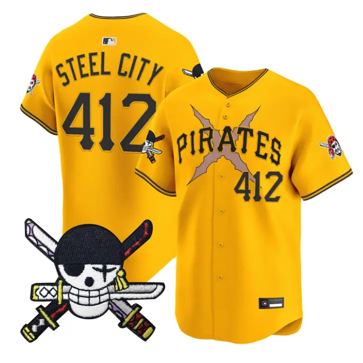 Steel City Jersey #412 Pittsburgh Pirates One Piece Zoro Patch Stitched by My Store