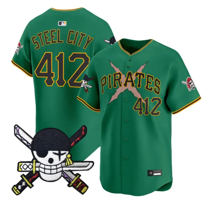 Steel City Jersey #412 Pittsburgh Pirates One Piece Zoro Patch Stitched by My Store