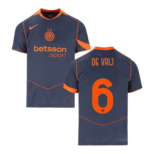 Stefan de Vrij 6 Inter Milan 2025-26 Third Match Jersey – Gray by Soccer Jersey