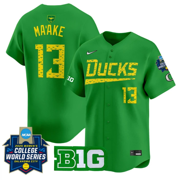 Stefini Ma'ake Jersey #13 Oregon Ducks Softball 2025 World Series Stitched Green by My Store