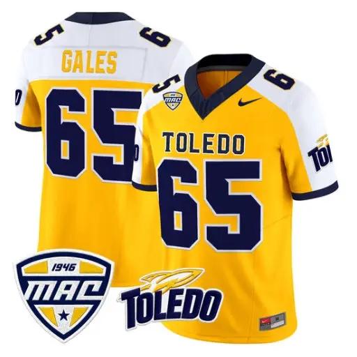 Stephen Gales Jersey #65 Toledo Rockets 2026 Vapor Limited Stitched by My Store NCAA Football Jerseys