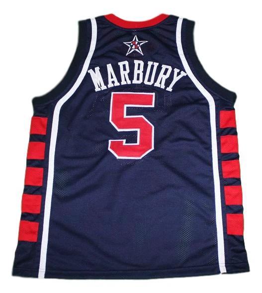 Stephon Marbury Jersey #5 Team USA Basketball Sewn Navy Blue by My store basketball