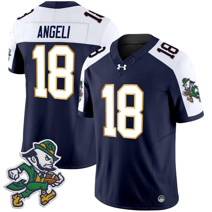 Steve Angeli Jersey #18 Notre Dame 2025 Gridiron Leprechaun Edition Alternate by NCAA Football Jersey