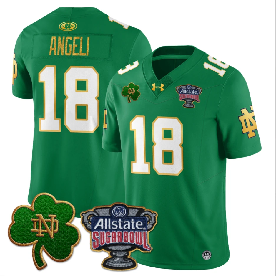 Steve Angeli Jersey #18 Notre Dame Fighting Irish Allstate Sugar Bowl Green by My Store