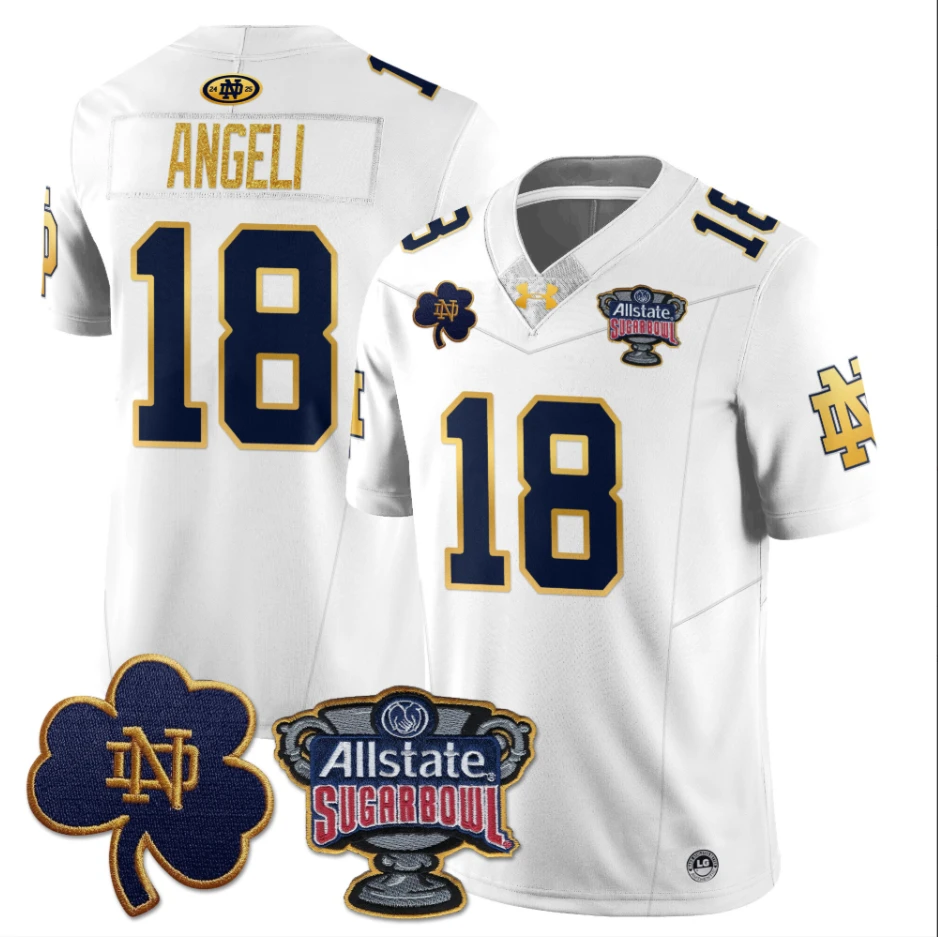 Steve Angeli Jersey #18 Notre Dame Fighting Irish Allstate Sugar Bowl White by My Store