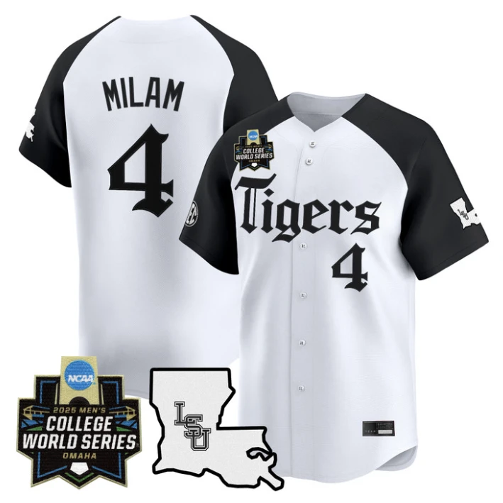 Steven Milam Jersey #4 LSU Tigers 2025 World Series Gothic Geaux Edition by My Store