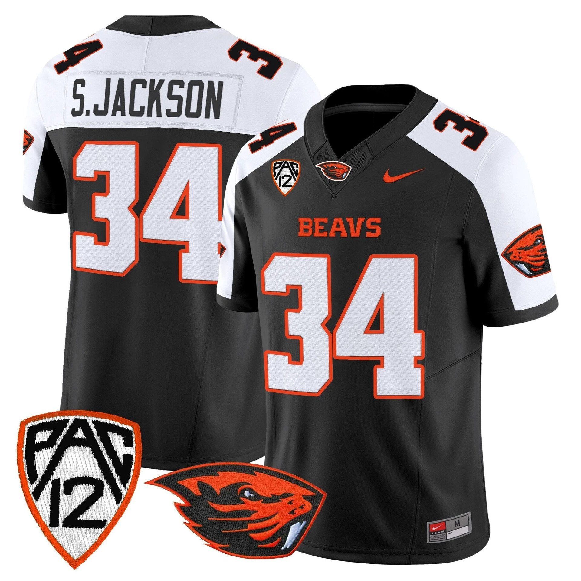 Steven Jackson Jersey #34 Oregon State Beavers 2025 Limited Stitched by My Store NCAA Football Jerseys
