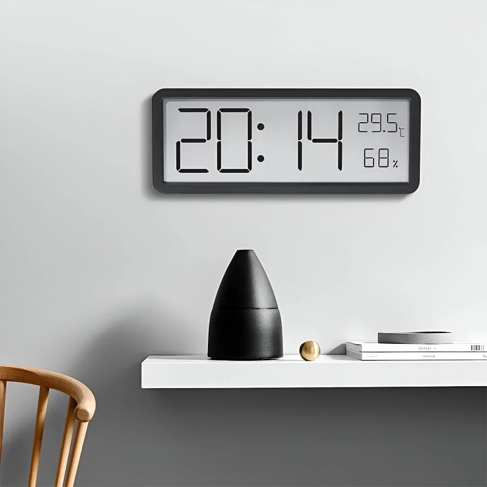 Digital LED Wall Clock – Large Display with Temperature and Humidity by BowLift