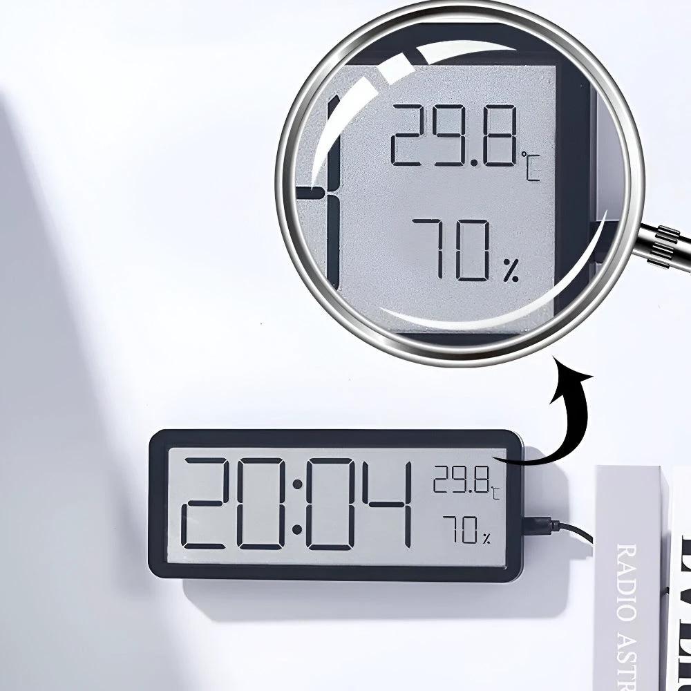 Digital LED Wall Clock – Large Display with Temperature and Humidity by BowLift