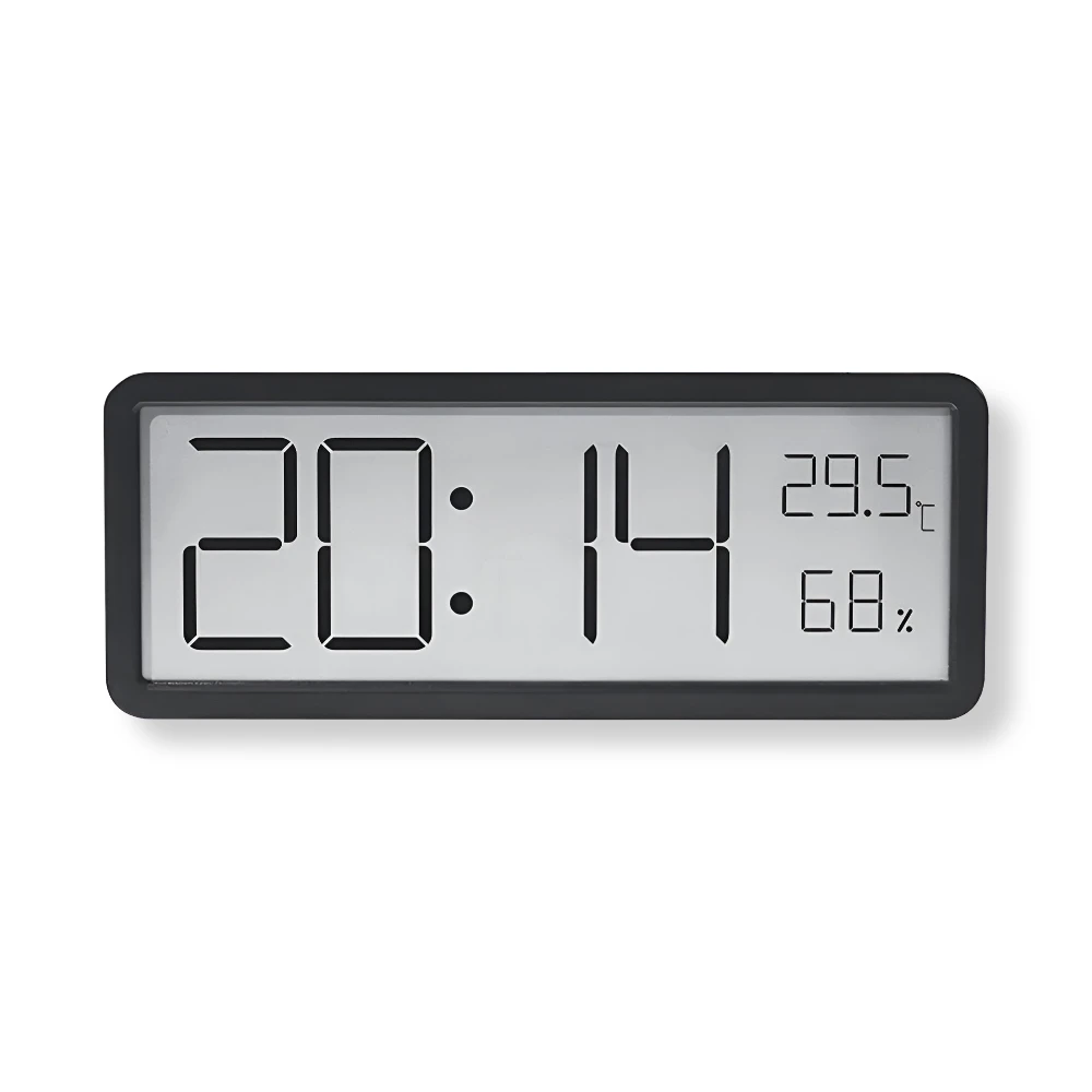 Digital LED Wall Clock – Large Display with Temperature and Humidity by BowLift