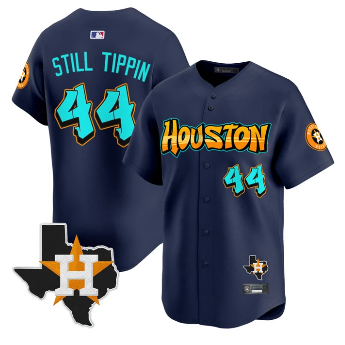 Still Tippin Jersey #44 Houston Astros Graffiti H-Town Edition Stitched Navy by My Store