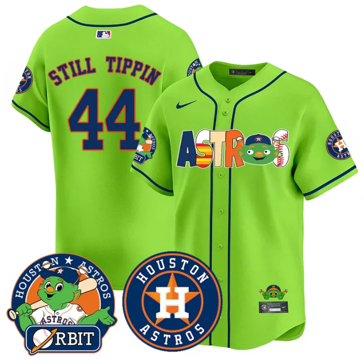 Still Tippin Jersey #44 Houston Astros Orbit Vapor Premier Limited Stitched Green by My Store