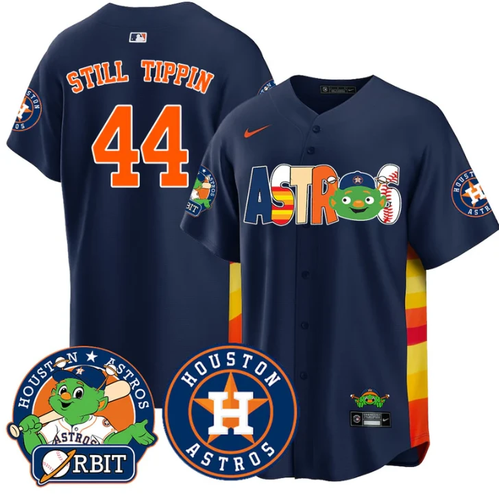 Still Tippin Jersey #44 Houston Astros Orbit Vapor Premier Limited Stitched Navy by My Store