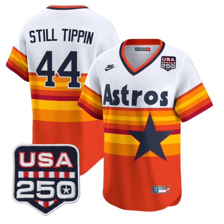 Still Tippin Jersey #44 Houston Astros 250 USA Patch Limited Stitched by My Store