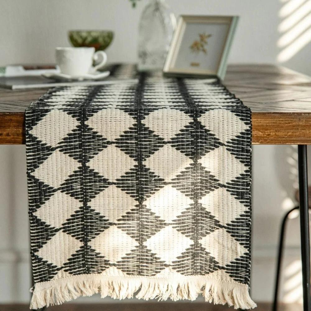 Stitching Tassel Diamond Table Runner by Casa & Beyond