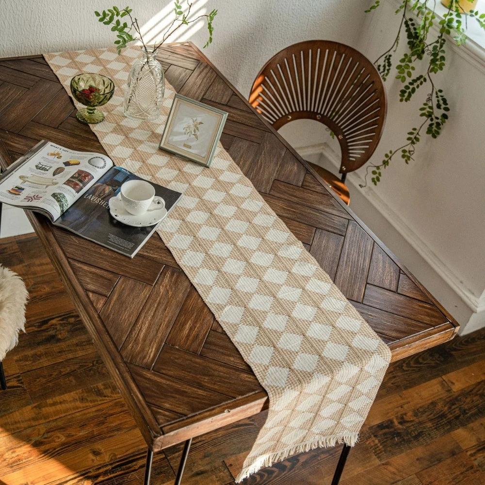 Stitching Tassel Diamond Table Runner by Casa & Beyond
