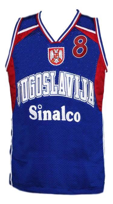 Stojakovic Jersey #8 Jugoslavija Yugoslavia Basketball Blue by My store basketball