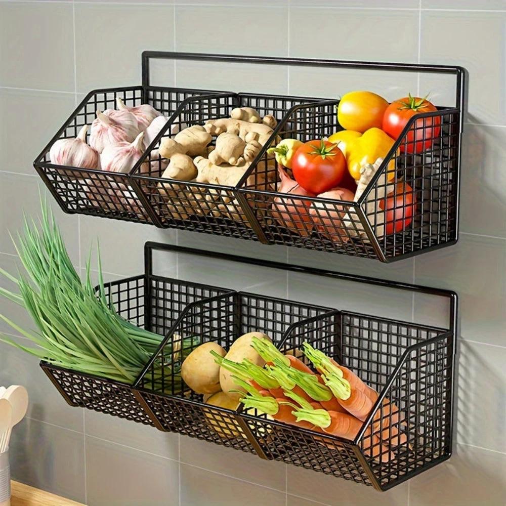 StorGrid – Modern Wall-Mounted Wire Storage Basket for Kitchen Organisation by BowLift