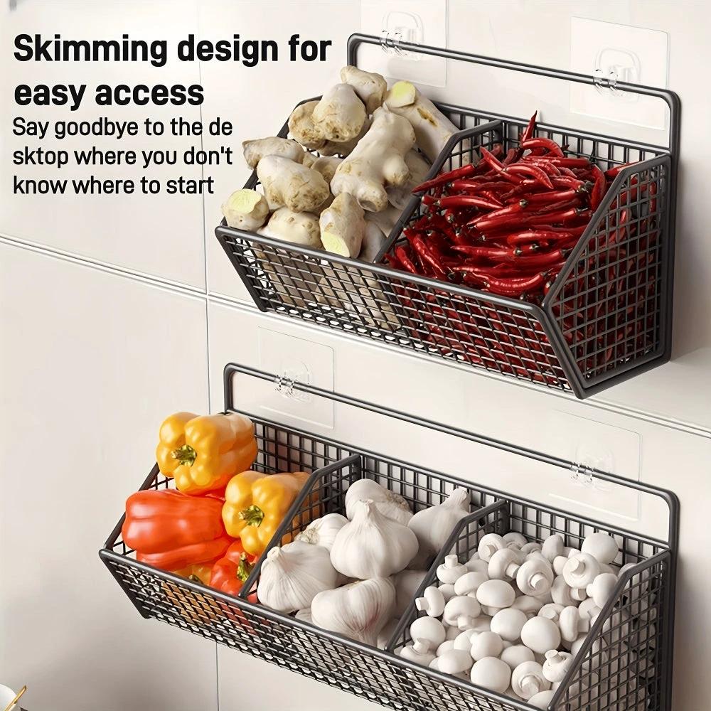 StorGrid – Modern Wall-Mounted Wire Storage Basket for Kitchen Organisation by BowLift