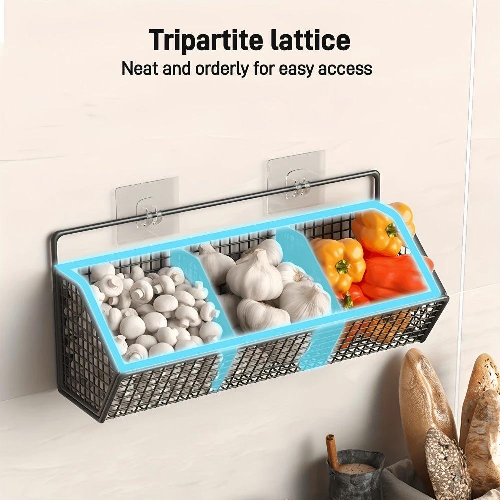 StorGrid – Modern Wall-Mounted Wire Storage Basket for Kitchen Organisation by BowLift