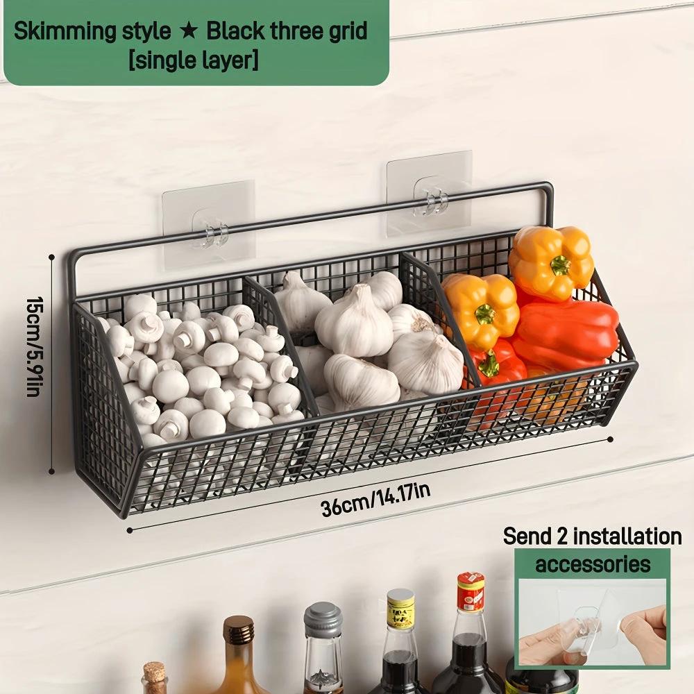 StorGrid – Modern Wall-Mounted Wire Storage Basket for Kitchen Organisation by BowLift