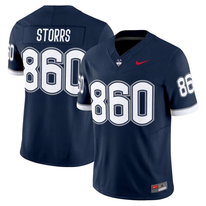 Storrs Jersey #860 UConn Huskies 2025 Vapor Limited Stitched by My Store NCAA Football Jerseys