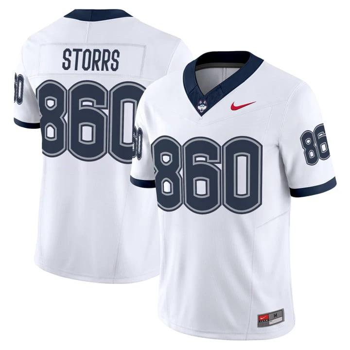 Storrs Jersey #860 UConn Huskies 2025 Vapor Limited Stitched by My Store NCAA Football Jerseys