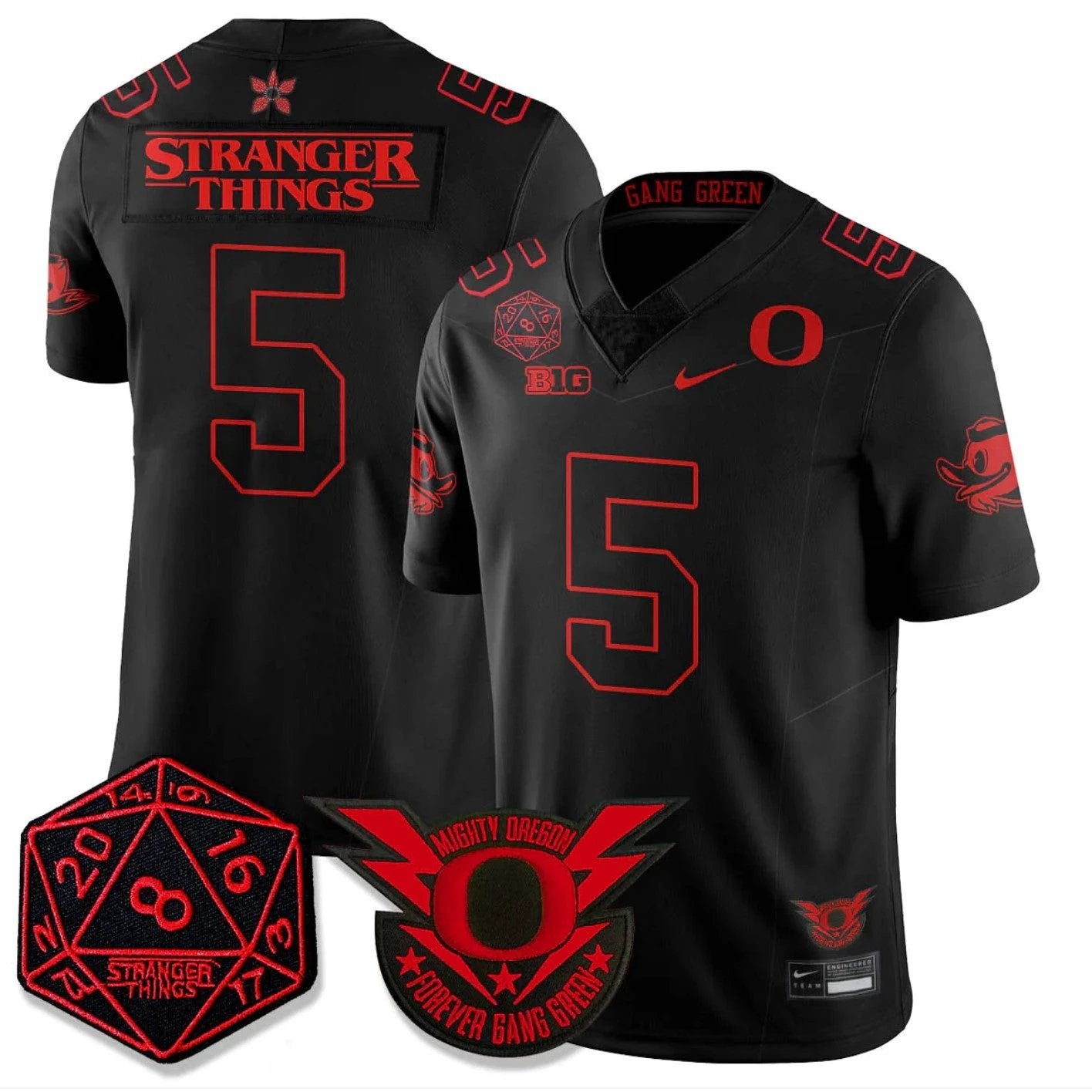 Stranger Things Jersey #5 Oregon Ducks Stranger Things Vapor Limited Stitched by My Store NCAA Football Jerseys
