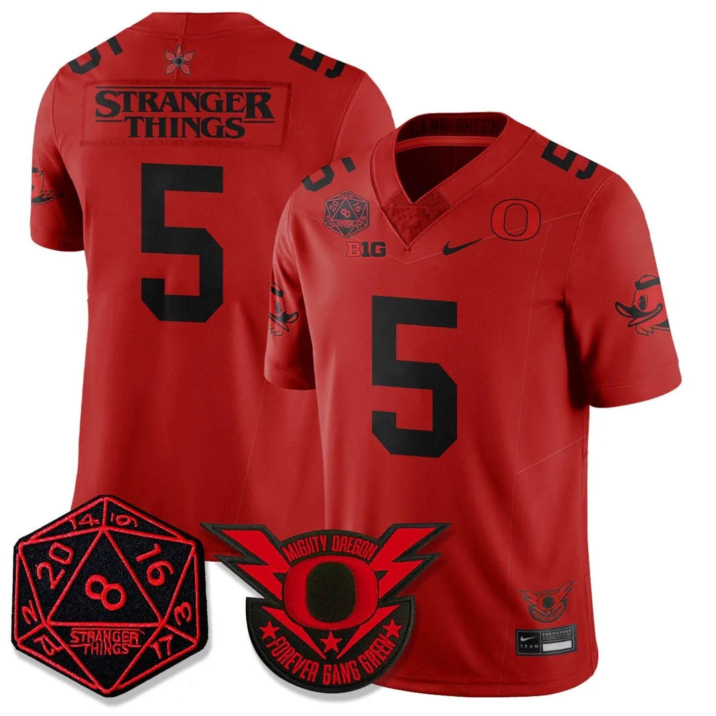Stranger Things Jersey #5 Oregon Ducks Stranger Things Vapor Limited Stitched by My Store NCAA Football Jerseys