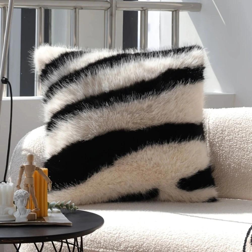 Strié Luxe Faux Fur Cushion Cover by Casa & Beyond