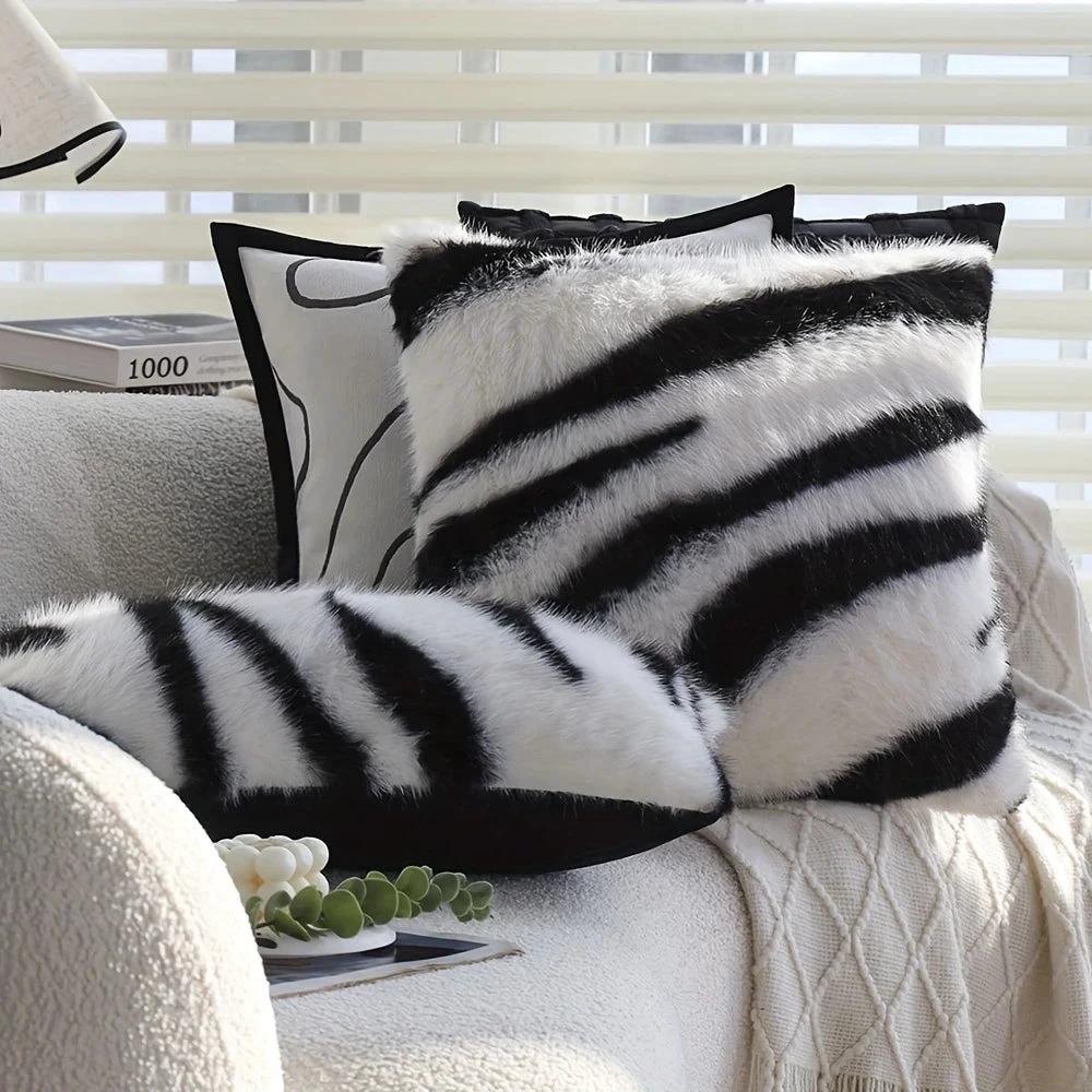 Strié Luxe Faux Fur Cushion Cover by Casa & Beyond