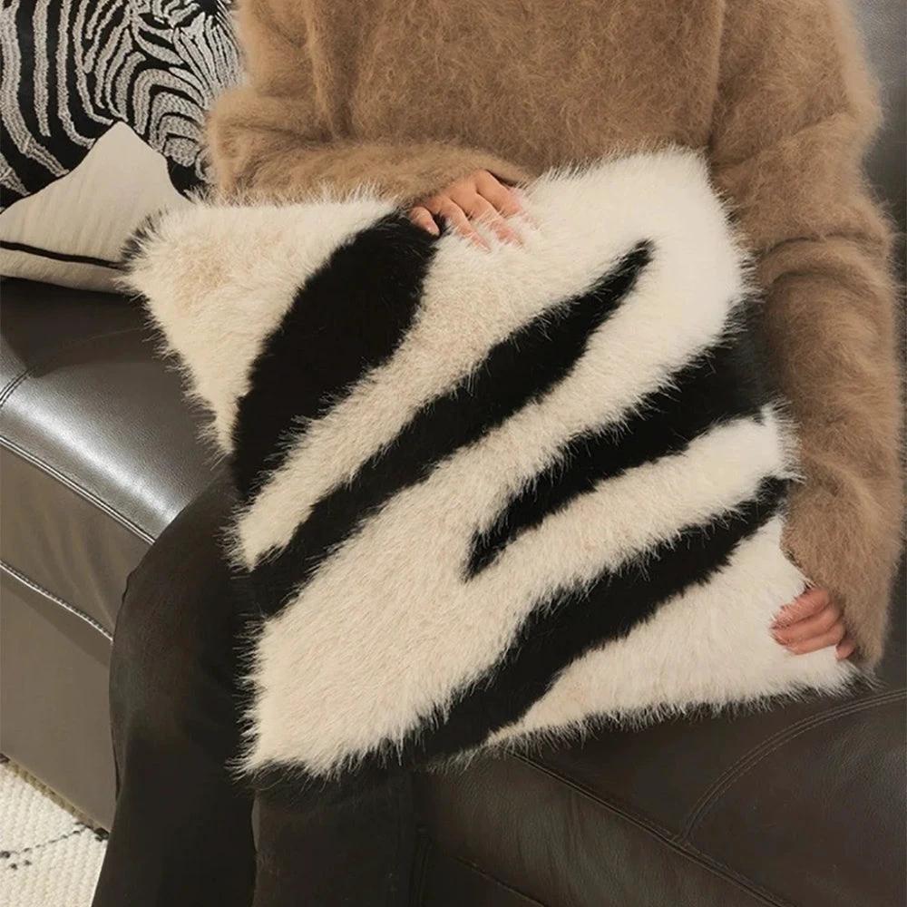 Strié Luxe Faux Fur Cushion Cover by Casa & Beyond