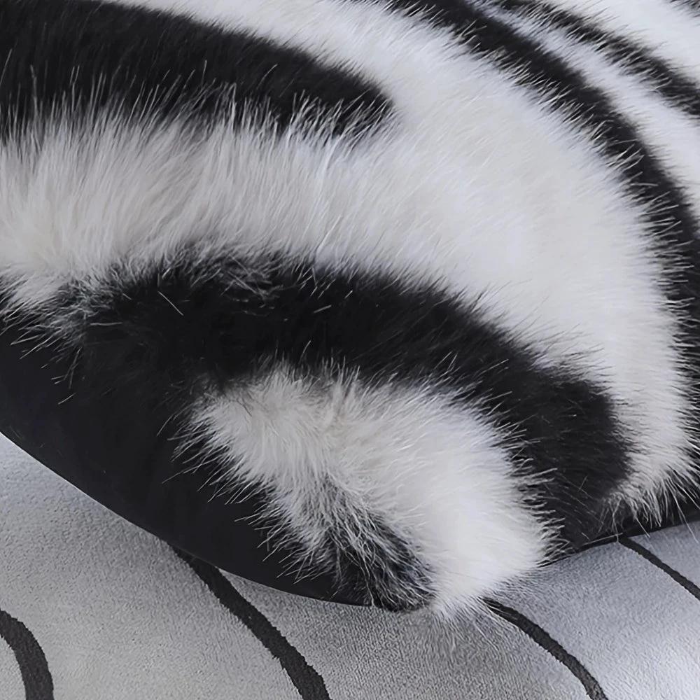Strié Luxe Faux Fur Cushion Cover by Casa & Beyond