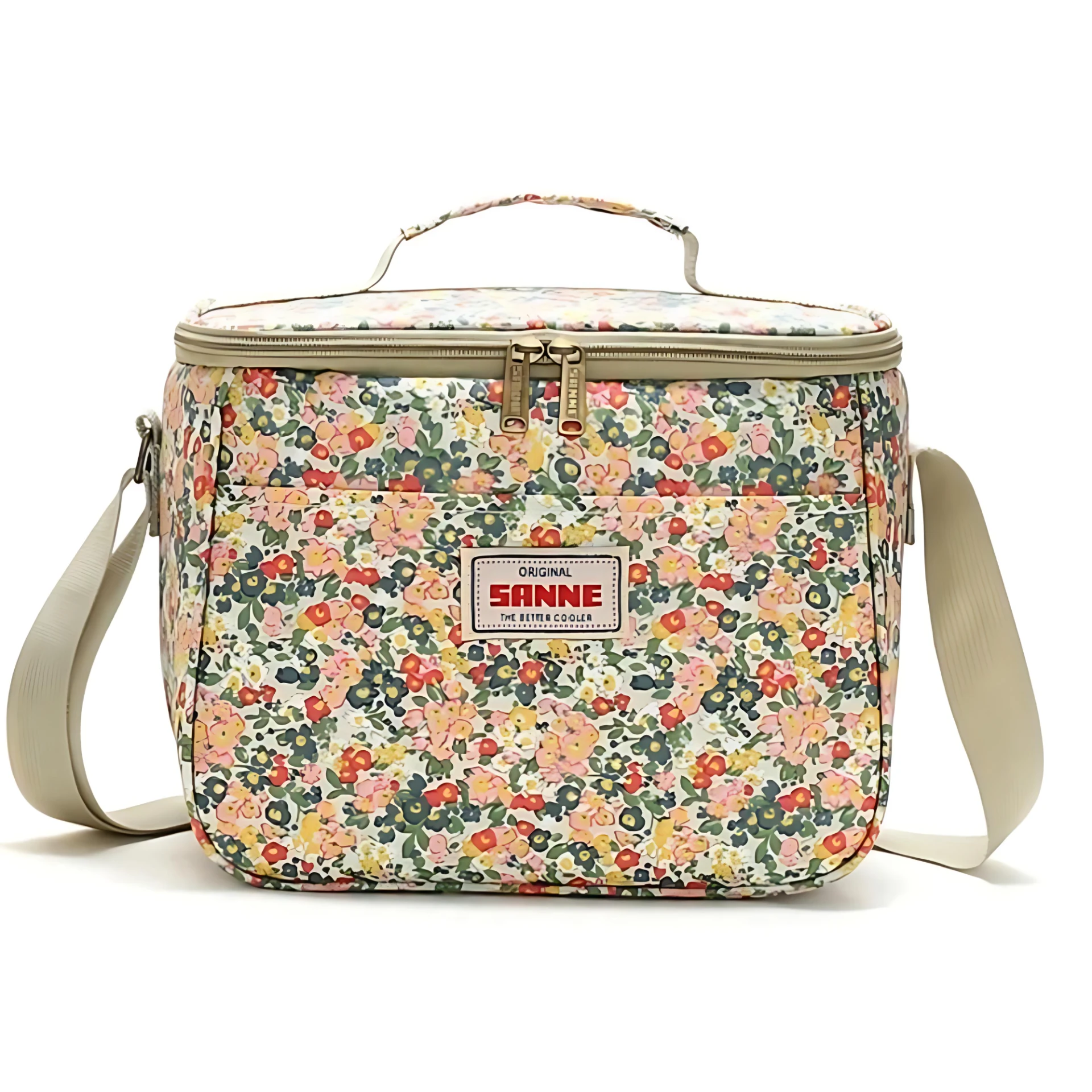 Stylish Retro Floral Insulated Picnic Lunch Bag by Casa & Beyond