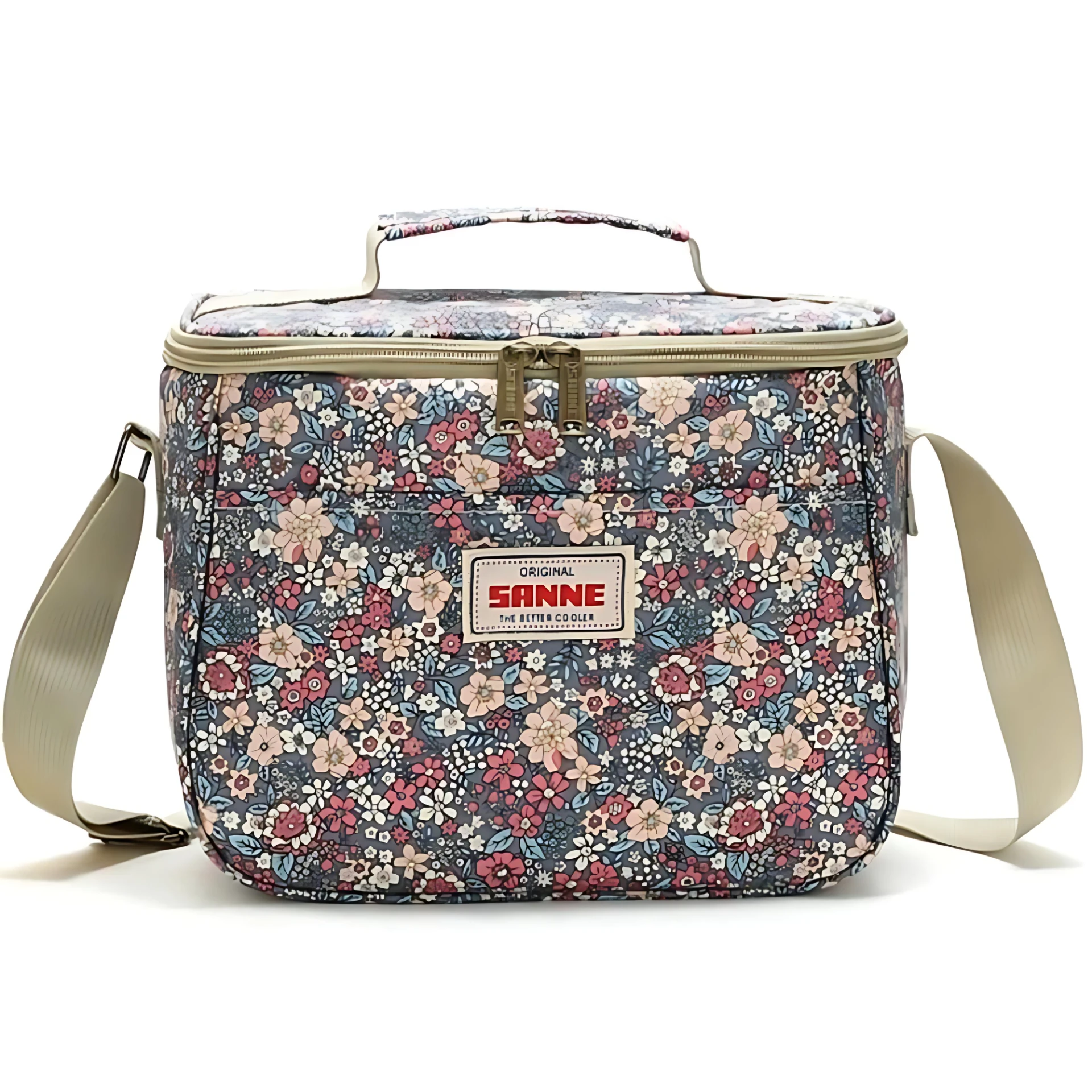 Stylish Retro Floral Insulated Picnic Lunch Bag by Casa & Beyond
