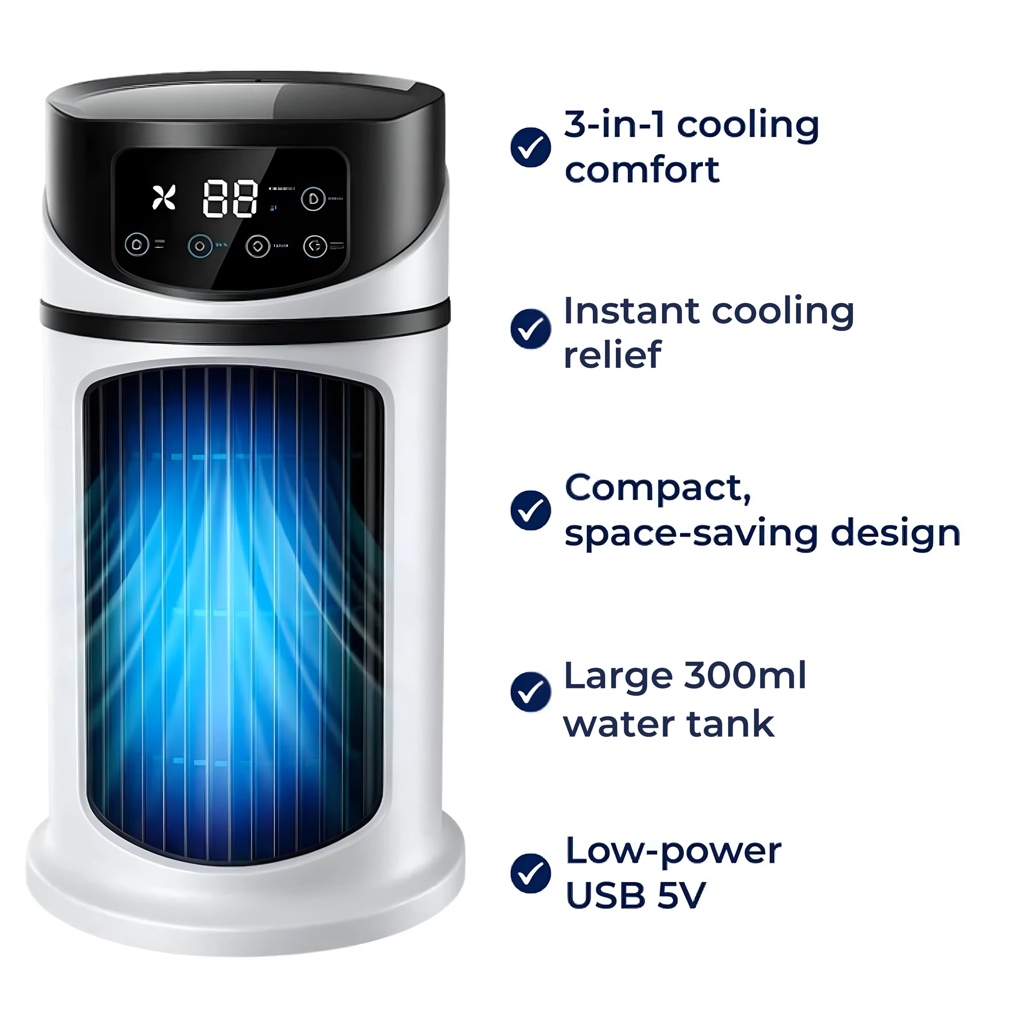 Rapid Cooling – USB 5V – 300ML Water Tank – Quiet Operation for Desk and Home Use Bowlift by Bowlift
