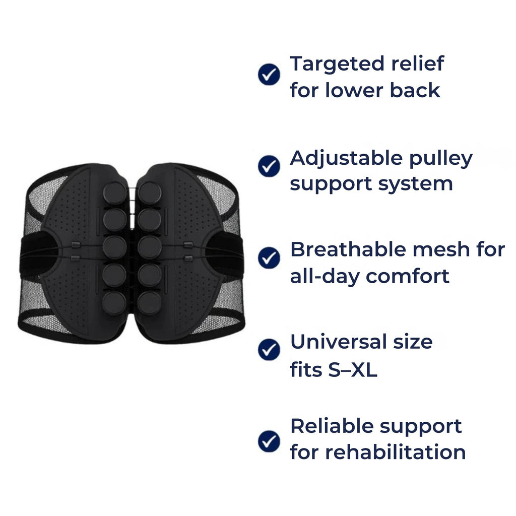 Lower Back Pain Relief – Breathable Mesh & Adjustable Fit – Improves Posture for Office & Everyday Comfort Bowlift by Bowlift